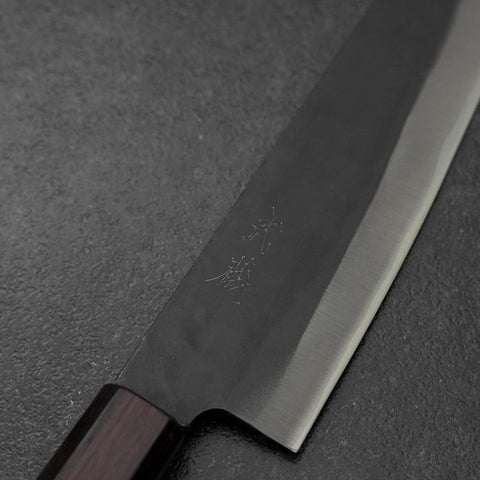 Gyuto Blue Steel #1 Kurouchi Stainless Purple Urushi Handle 210mm
