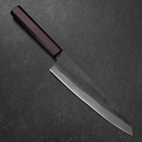 Gyuto Blue Steel #1 Kurouchi Stainless Purple Urushi Handle 210mm