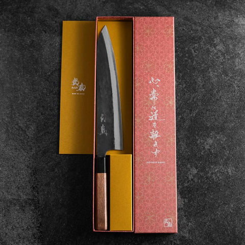 Gyuto Blue Steel #1 Kurouchi Walnut Handle 240mm