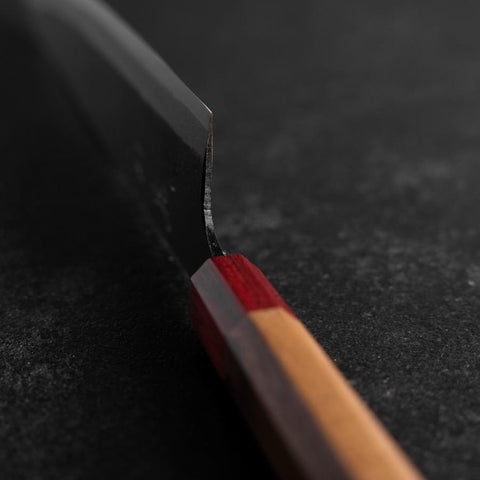 Gyuto Blue Steel #1 Kurouchi Walnut Red Handle 240mm