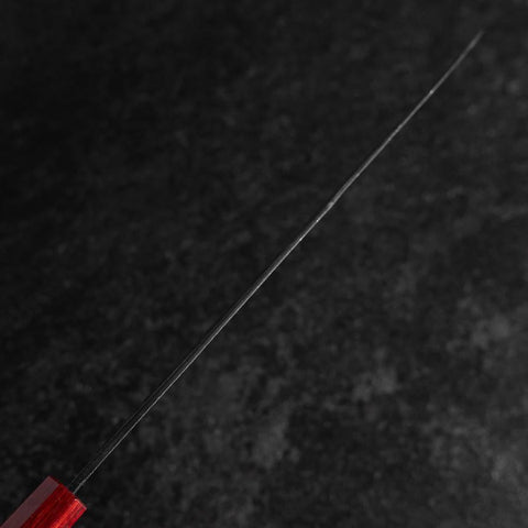 Gyuto Blue Steel #1 Kurouchi Walnut Red Handle 240mm