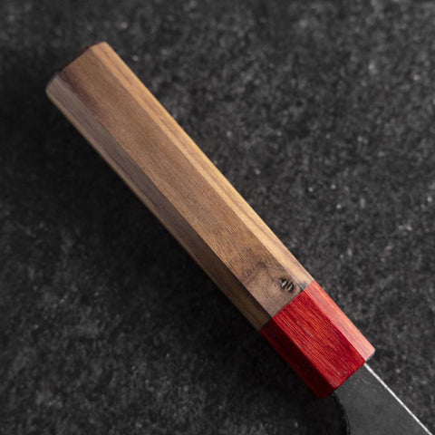 Gyuto Blue Steel #1 Kurouchi Walnut Red Handle 240mm