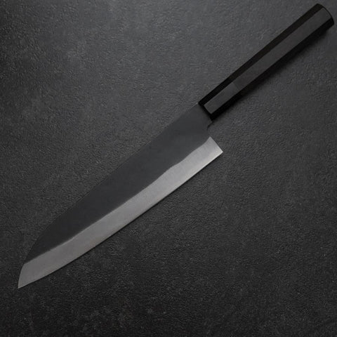 Gyuto Blue Steel #2 Kurouchi Chokin Dragon Buffalo Ebony Handle 210mm (Asamura)
