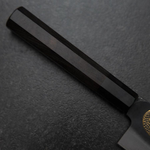 Gyuto Blue Steel #2 Kurouchi Chokin Dragon Buffalo Ebony Handle 210mm (Asamura)