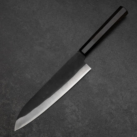 Gyuto Blue Steel #2 Kurouchi Chokin Hannya Buffalo Ebony Handle 210mm