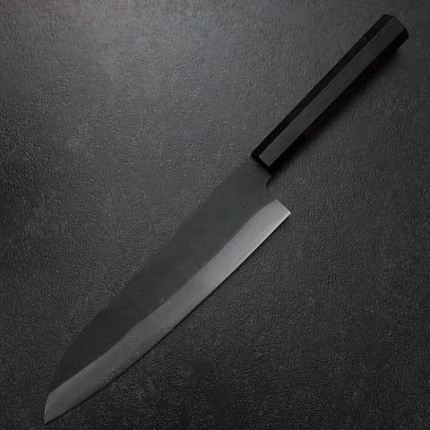 Gyuto Blue Steel #2 Kurouchi Chokin Sakura-Fuji Buffalo Ebony Handle 210mm (Asamura)