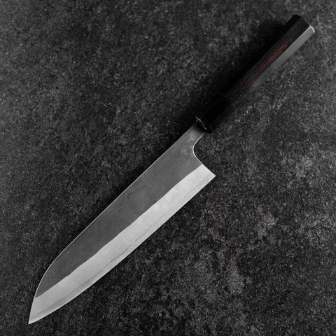 Gyuto Blue Steel #2 Kurouchi Chokin Samurai Full Moon Buffalo Ebony Handle 210mm (Asamura)