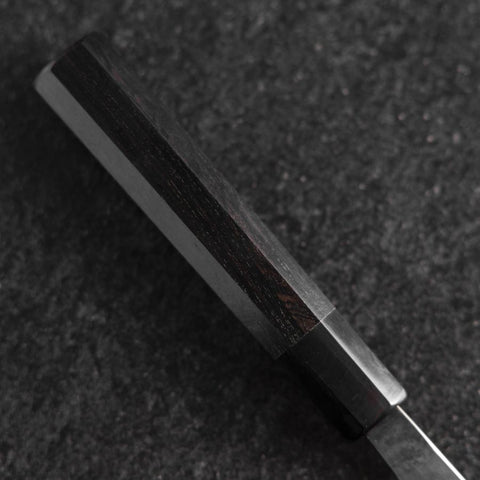 Gyuto Blue Steel #2 Kurouchi Chokin Samurai Full Moon Buffalo Ebony Handle 210mm (Asamura)