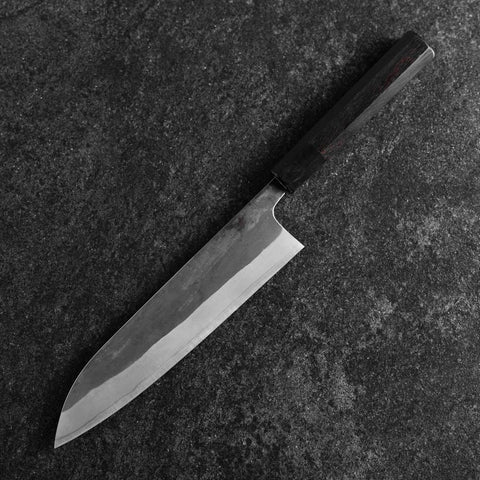 Gyuto Blue Steel #2 Kurouchi Chokin Samurai New-Moon Buffalo Ebony Handle 210mm (Asamura)