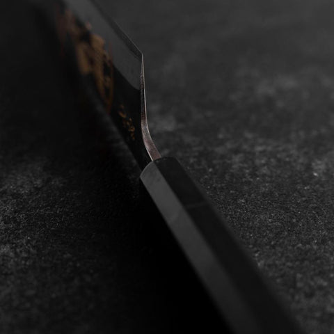 Gyuto Blue Steel #2 Kurouchi Chokin Samurai New-Moon Buffalo Ebony Handle 210mm (Asamura)