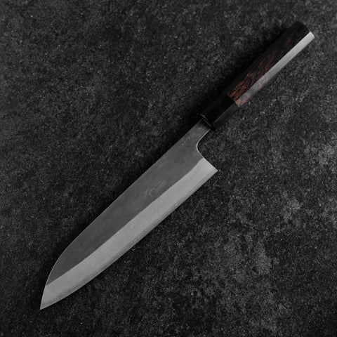 Gyuto Blue Steel #2 Kurouchi Chokin Ukiyo-E Buffalo Ebony Handle 210mm (Asamura)