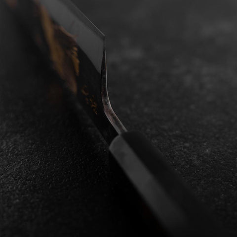 Gyuto Blue Steel #2 Kurouchi Chokin Ukiyo-E Buffalo Ebony Handle 210mm (Asamura)