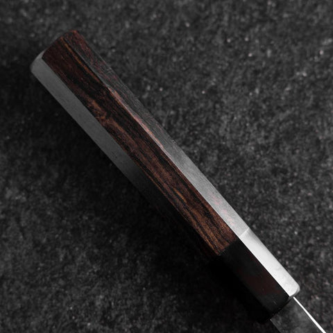 Gyuto Blue Steel #2 Kurouchi Chokin Ukiyo-E Buffalo Ebony Handle 210mm (Asamura)