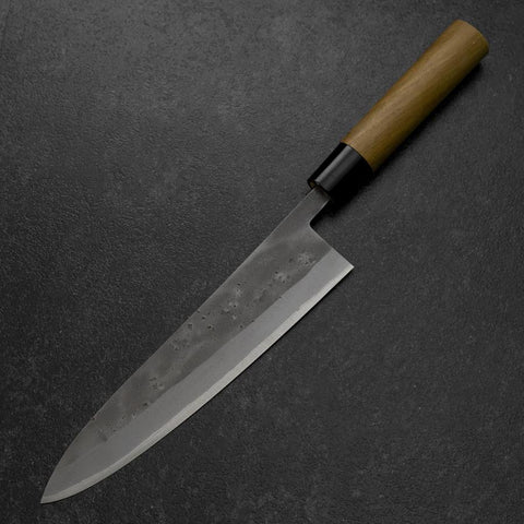 Gyuto Blue Steel #2 Nashiji Stainless Clad Yew Handle 210mm