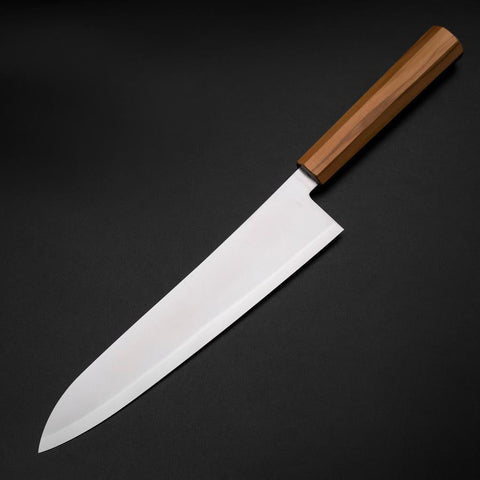 Gyuto Blue Steel #2 Polished Olive Handle 240mm
