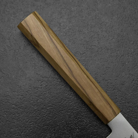 Gyuto Blue Steel #2 Polished Stainless Clad Olive Handle 210mm