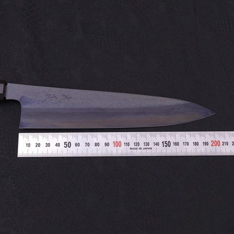 Gyuto Blue Steel #1 Kurozome Damascus Buffalo Ebony Handle 210mm