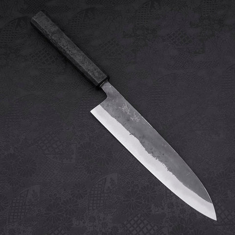 Gyuto Blue Steel #2 Kurouchi Black Ishime Urushi Handle 210M