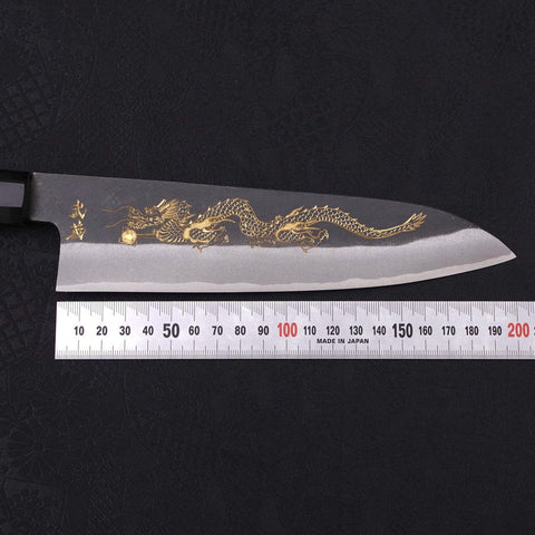Gyuto Blue Steel #2 Kurouchi Chokin Dragon Buffalo Ebony Handle 210mm