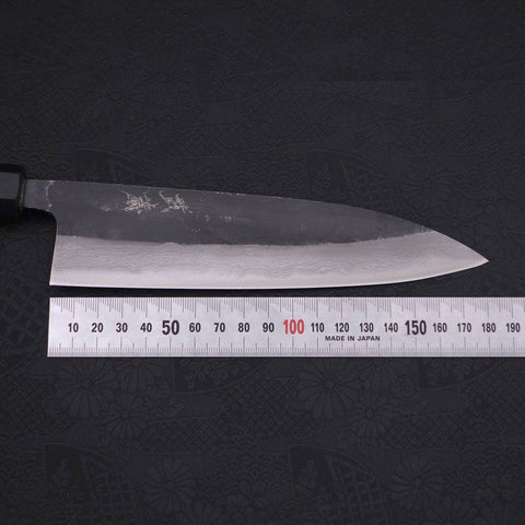 Gyuto Blue Steel #2 Kurouchi Damascus Buffalo Ebony Handle 180mm