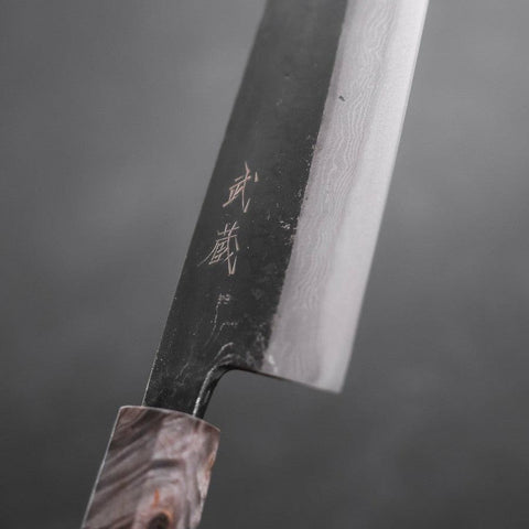 Gyuto Blue Steel #2 Kurouchi Damascus Maple Handle 210mm