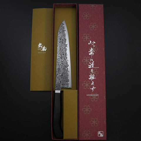 Gyuto SG-2 Black Nickel Damascus Western Ebony Handle 210mm