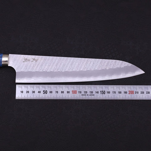 Gyuto SG-2 Tsuchime Turquoise Blue Handle 240mm
