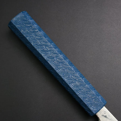Gyuto SLD Wave Nickel Damascus Blue Urushi Handle 180mm