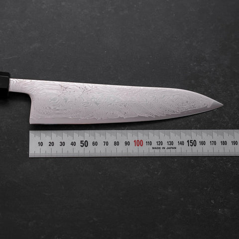 Gyuto SLD Wave Nickel Damascus Buffalo Ebony Handle 180mm