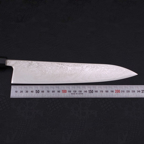 Gyuto SLD Wave Nickel Damascus Buffalo Ebony Handle 240mm
