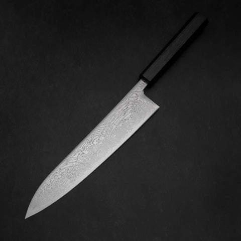 Gyuto SLD Wave Nickel Damascus Dark Blue Urushi Handle 240mm