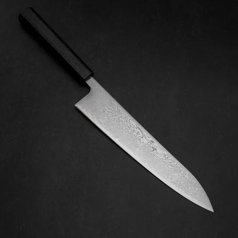 Gyuto SLD Wave Nickel Damascus Dark Blue Urushi Handle 240mm
