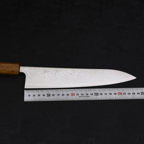 Gyuto SLD Wave Nickel Damascus Yaki Urushi Handle 240mm