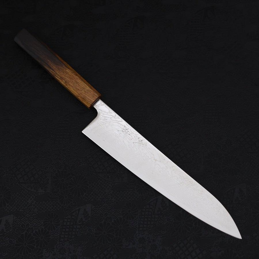 Gyuto SLD Wave Nickel Damascus Yaki Urushi Handle 240mm-[Musashi]-[Japanese-Kitchen-Knives]