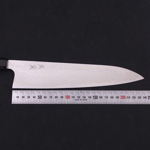 Gyuto Silver Steel #3 Damascus Buffalo Ebony Handle 240mm