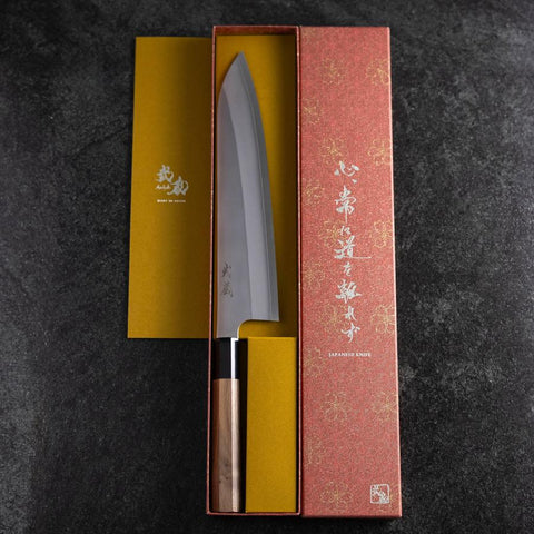 Gyuto Silver Steel #3 Kasumi Buffalo Walnut Handle 240mm