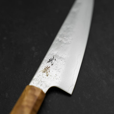 Gyuto Silver Steel #3 Nashiji Olive Handle 150mm