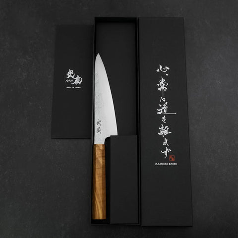 Gyuto Silver Steel #3 Nashiji Olive Handle 150mm