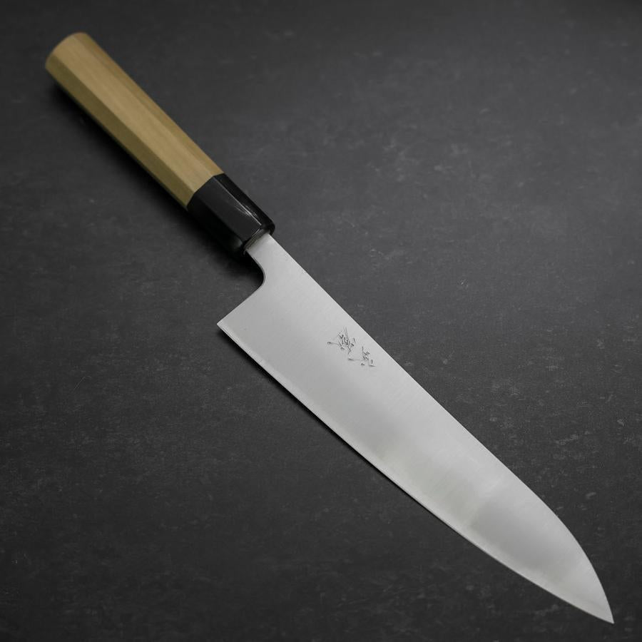 Gyuto Silver Steel #3 Polished Buffalo Magnolia Handle 210mm-[Musashi]-[Japanese-Kitchen-Knives]