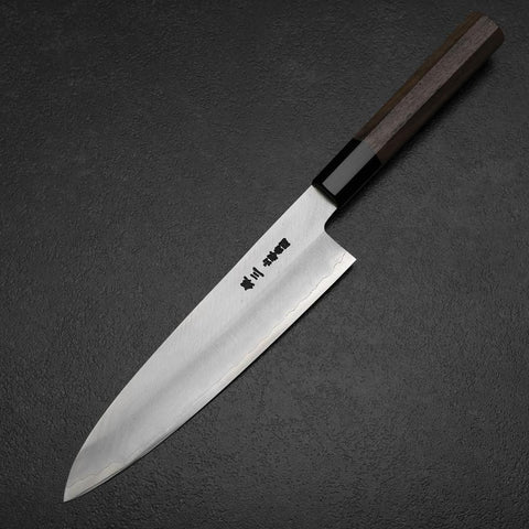 Gyuto Silver Steel #3 Polished Buffalo Walnut Handle 210mm
