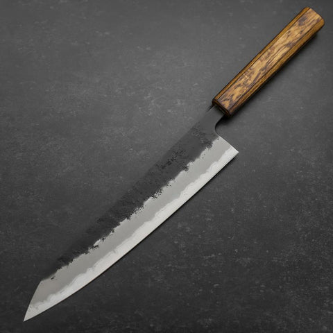 Gyuto Stainless Clad Blue Super Kurouchi Nashiji Sumi Urushi Handle 240mm