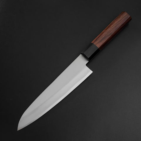 Gyuto Stainless Clad Blue Super Polished Shitan Handle 180mm