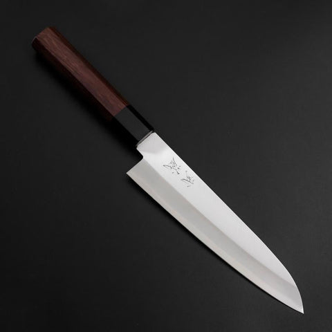 Gyuto Stainless Clad Blue Super Polished Shitan Handle 180mm