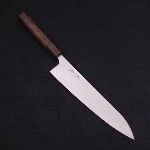 Gyuto Stainless Clad Blue Super Polished Sumi Urushi Handle 240mm
