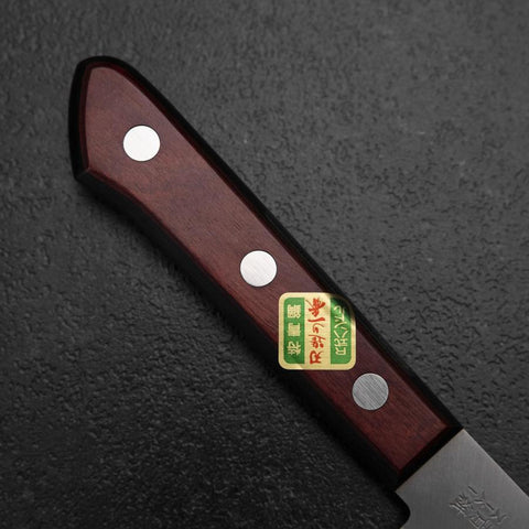 Gyuto Stainless Clad Blue Super Polished Western Black Red Handle 180mm (Tsuba-nashi)
