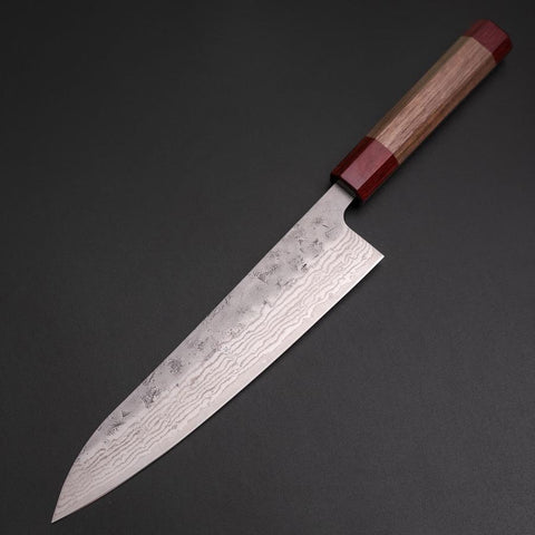 Gyuto Sweden Stainless Steel Nashiji Washi Damascus Walnut Handle 210mm