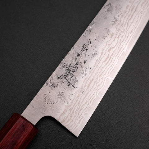 Gyuto Sweden Stainless Steel Nashiji Washi Damascus Walnut Handle 210mm