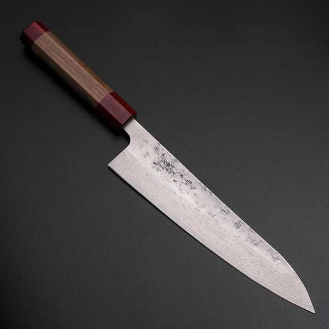 Gyuto Sweden Stainless Steel Nashiji Washi Damascus Walnut Handle 210mm