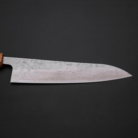 Gyuto Sweden Stainless Steel Nashiji Washi Damascus Yaki Urushi Handle 210mm