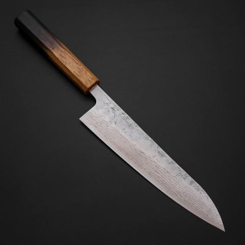 Gyuto Sweden Stainless Steel Nashiji Washi Damascus Yaki Urushi Handle 210mm